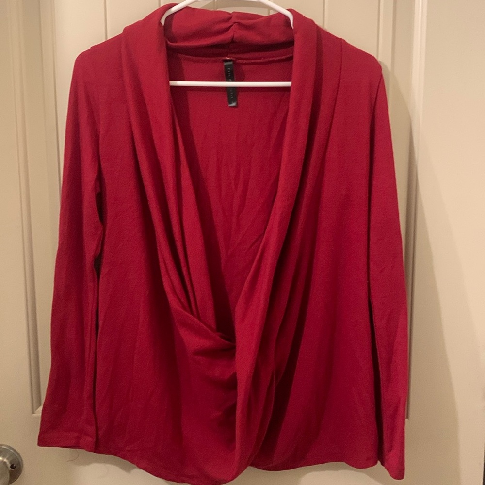 Rags & Couture Low Neck Red Blouse